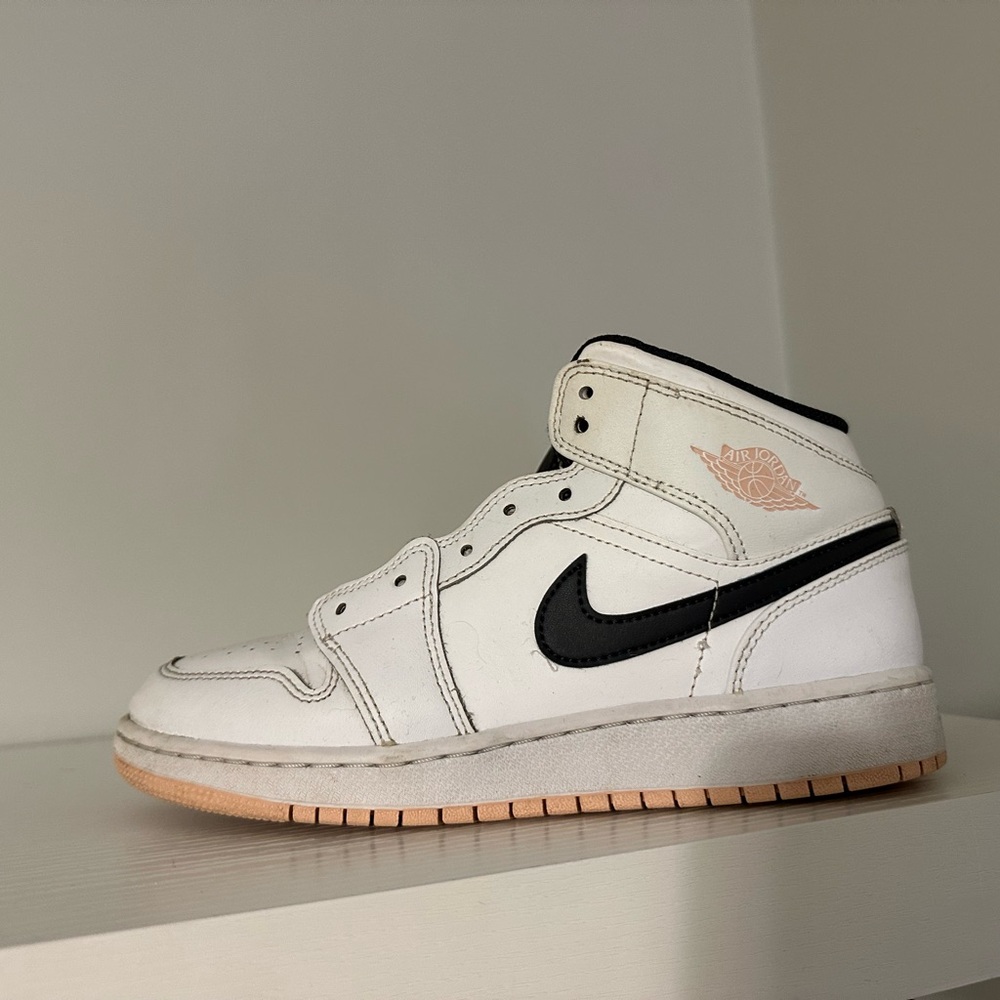 White and Black High-Top Sneakers